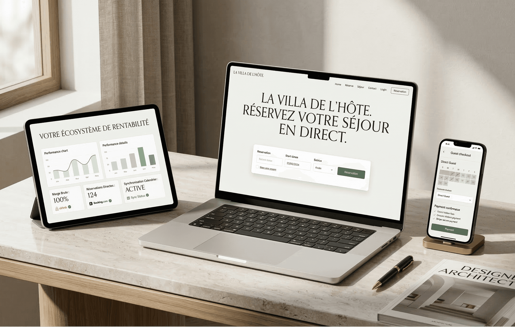 Interface mobile d'un site web de location saisonnière optimisé pour la conversion